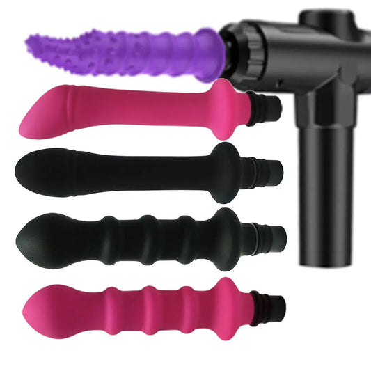 Sex Machine Accessories Gun Massage Head Silicone Dildo Sex Toys Men, Female Vibrators, Penis Masturbation